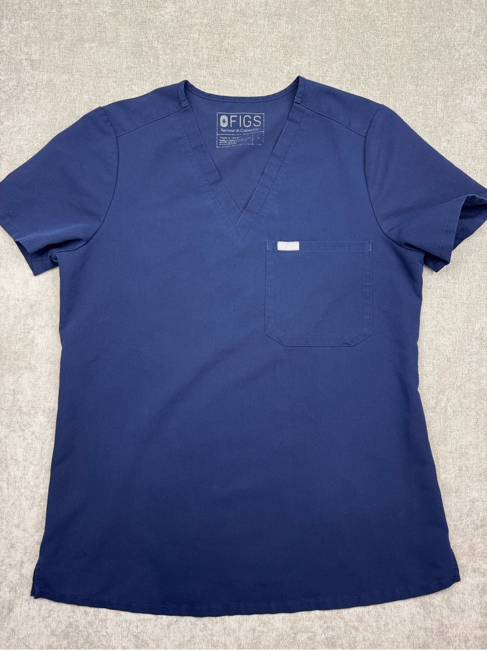 FIGS Catarina Scrub Top V-Neck Pocket Navy Blue Women’s Small